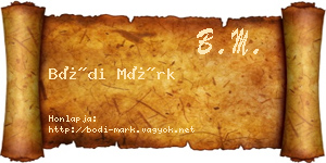 Bódi Márk névjegykártya
